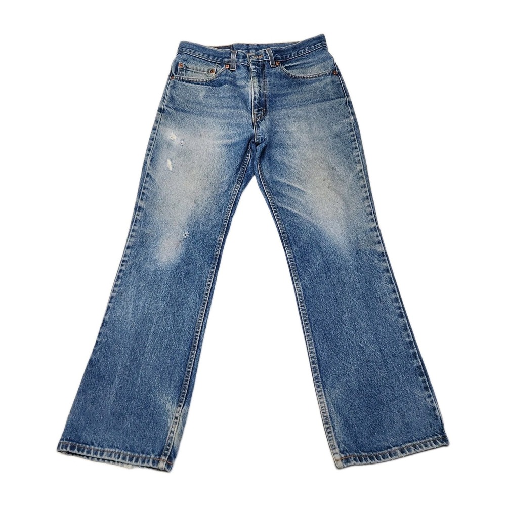 Vintage 2001 Levi's 517 Jeans 30x29 USA Made Boot Cut Distressed Faded Denim